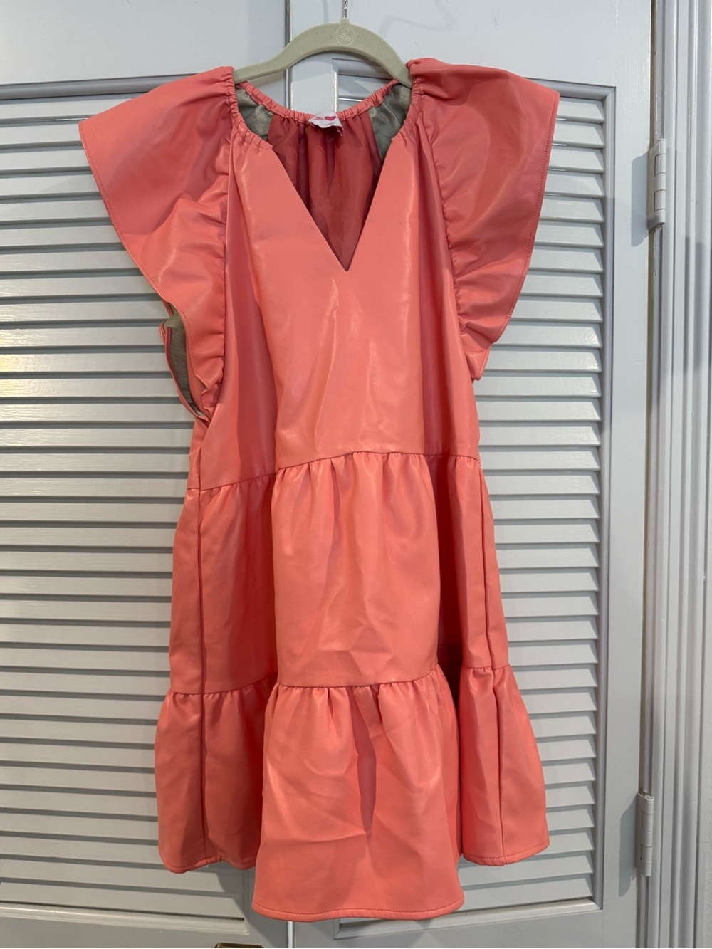 Buddy Love Coral Flutter-Tier Dress